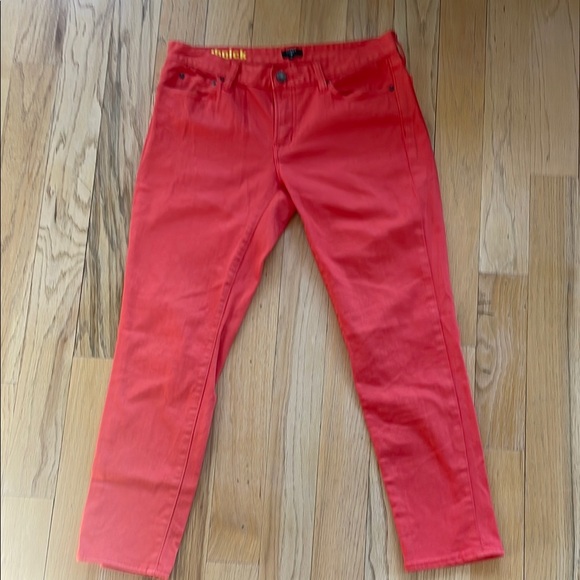 J. Crew Toothpick Skinny Jeans Bright Coral Size 30 - Picture 2 of 8